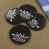 Black Stone Coasters with Mother of Pearl Inlay (Set of 4)